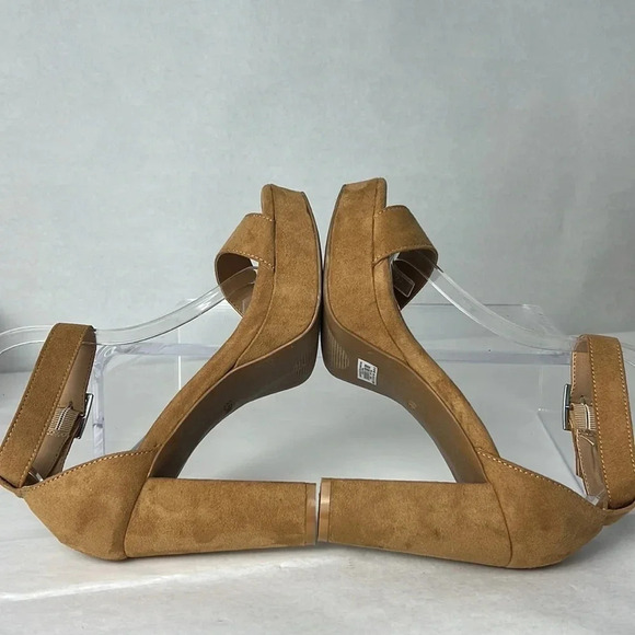 Torrid Platform Tapered Heel Sandal Adjustable Ankle Strap Brown Size 8.5WW - Picture 6 of 16